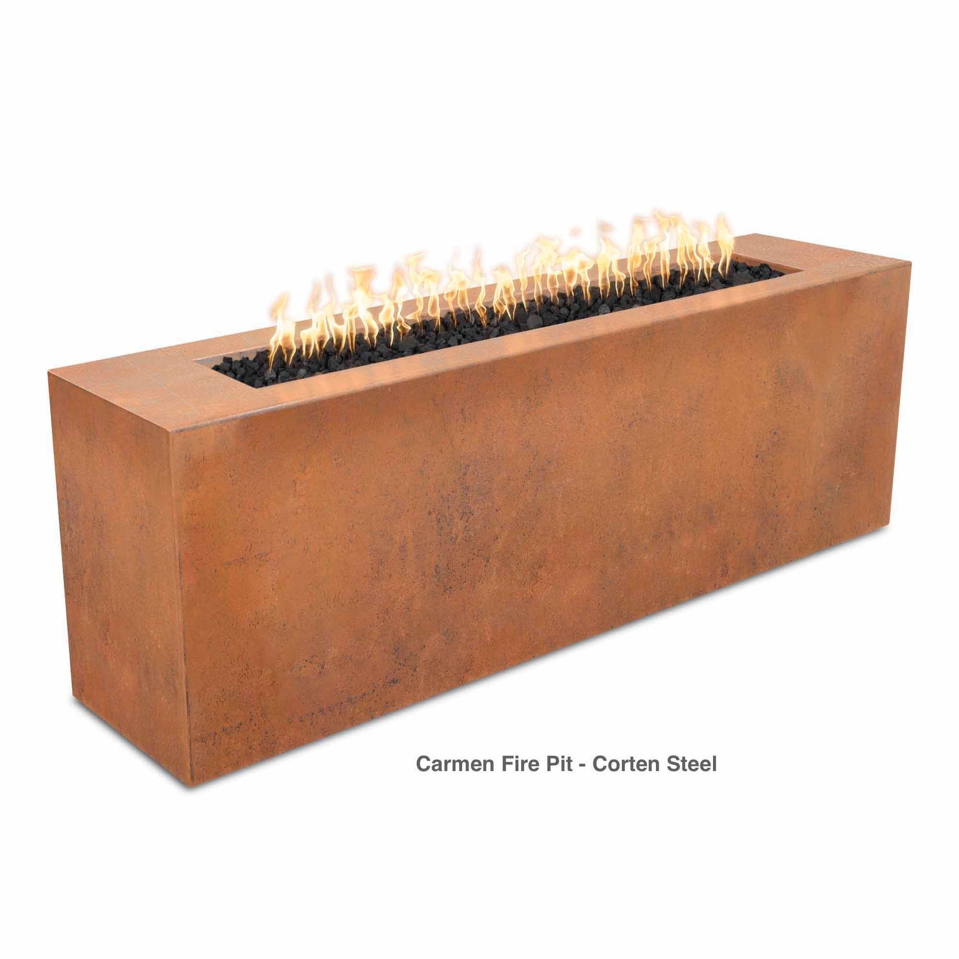 The Outdoor Plus Fire Features The Outdoor Plus 72" Rectangular Carmen Fire Pit - GRFC & Metal Collection / OPT-CRM72xx, OPT-CRMCPR72xx, OPT-CRMCS72xx, OPT-CRMSS72xx, OPT-CRMPC72xx