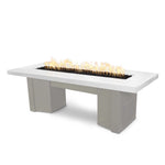 The Outdoor Plus Fire Features Limestone (-LIM) / Pewter Powder Coated Steel (-PEW) The Outdoor Plus 78" Alameda Fire Table Smooth Concrete in Natural Gas - Match Lit / OPT-ALMGFRC78-NG