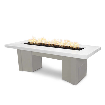 The Outdoor Plus Fire Features Limestone (-LIM) / Pewter Powder Coated Steel (-PEW) The Outdoor Plus 78" Alameda Fire Table Smooth Concrete in Natural Gas - Match Lit / OPT-ALMGFRC78-NG