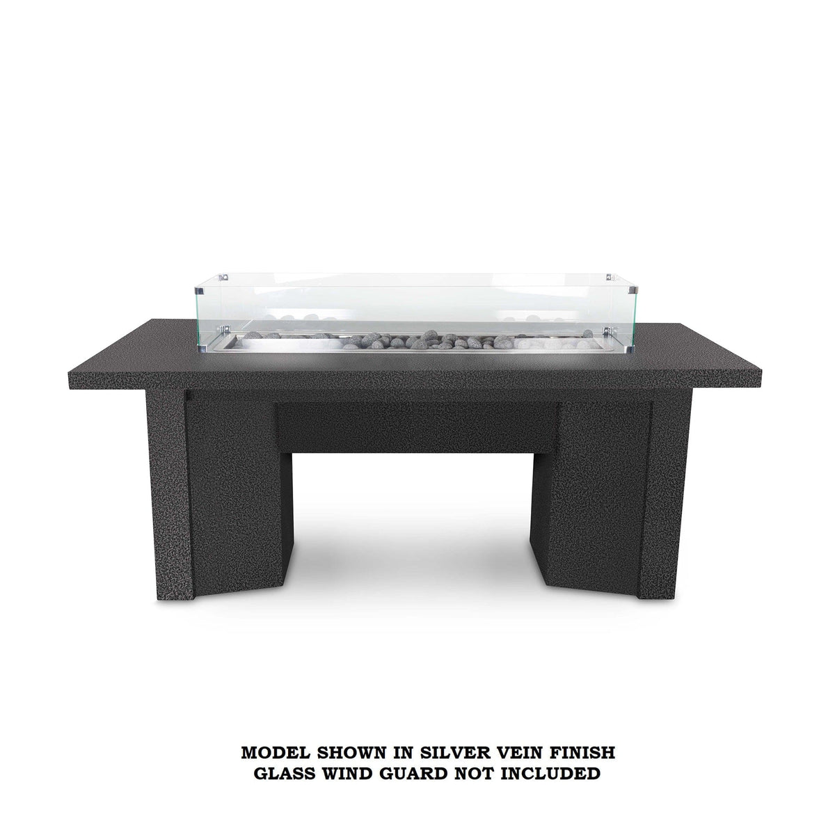 The Outdoor Plus Fire Features Match Lit Ignition / Silver Vein (-SLV) / Natural Gas The Outdoor Plus 78&quot; Alameda Linear Powder Coated Rectangle Fire Table / OPT-ALMPC78, OPT-ALMPC78FSML, OPT-ALMPC78FSEN, OPT-ALMPC78E12V, OPT-ALMPC78EKIT