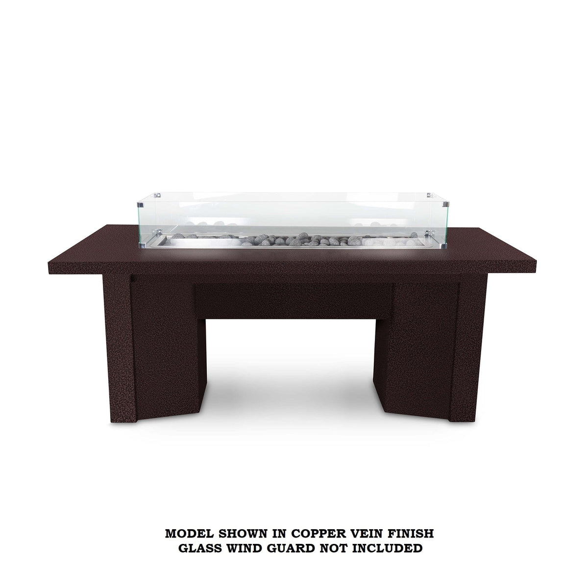 The Outdoor Plus Fire Features Match Lit Ignition / Copper Vein (-CPV) / Natural Gas The Outdoor Plus 78&quot; Alameda Linear Powder Coated Rectangle Fire Table / OPT-ALMPC78, OPT-ALMPC78FSML, OPT-ALMPC78FSEN, OPT-ALMPC78E12V, OPT-ALMPC78EKIT