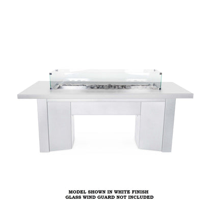 The Outdoor Plus Fire Features Match Lit Ignition / White (-WHT) / Natural Gas The Outdoor Plus 78" Alameda Linear Powder Coated Rectangle Fire Table / OPT-ALMPC78, OPT-ALMPC78FSML, OPT-ALMPC78FSEN, OPT-ALMPC78E12V, OPT-ALMPC78EKIT