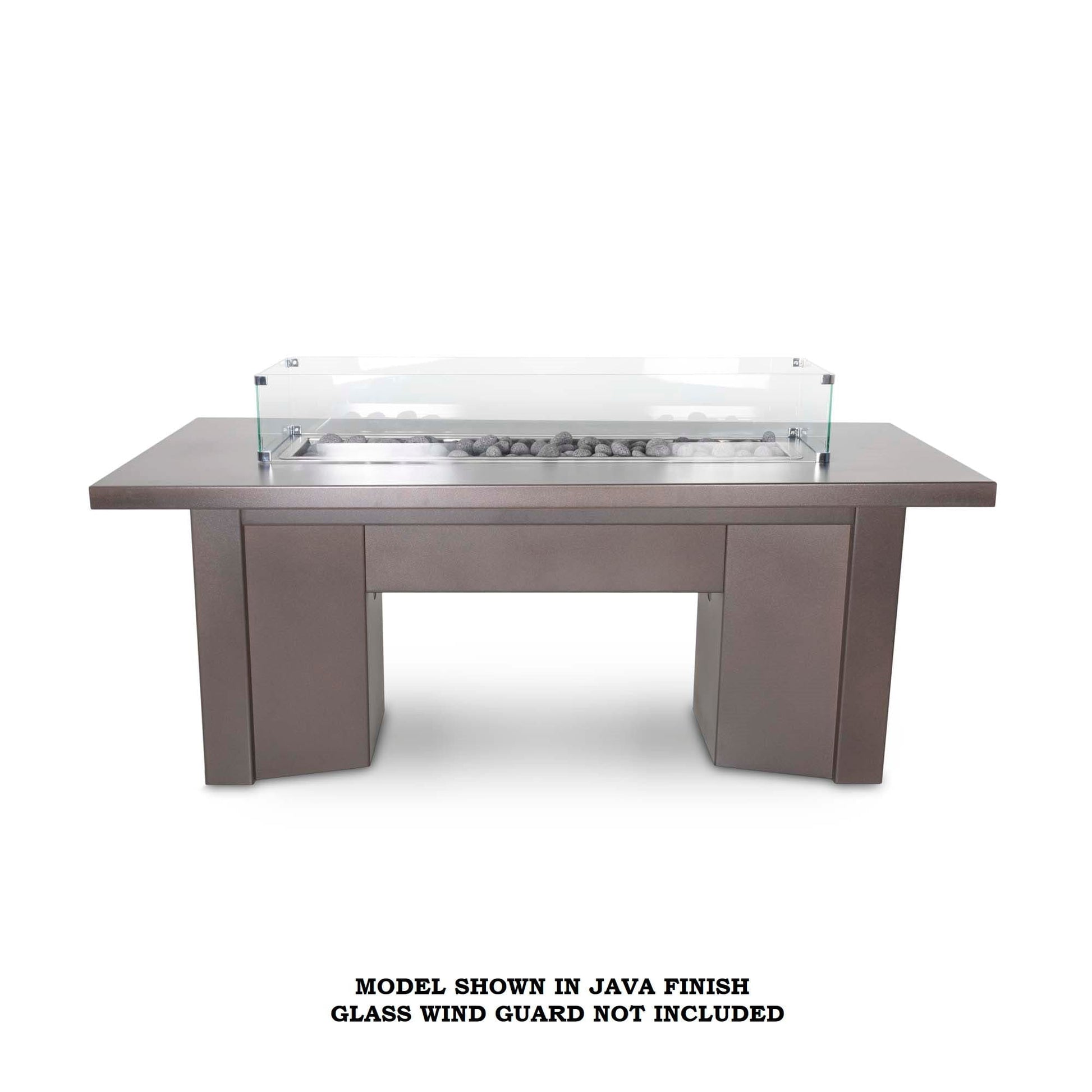 The Outdoor Plus Fire Features Match Lit Ignition / Java (-JAV) / Natural Gas The Outdoor Plus 78" Alameda Linear Powder Coated Rectangle Fire Table / OPT-ALMPC78, OPT-ALMPC78FSML, OPT-ALMPC78FSEN, OPT-ALMPC78E12V, OPT-ALMPC78EKIT