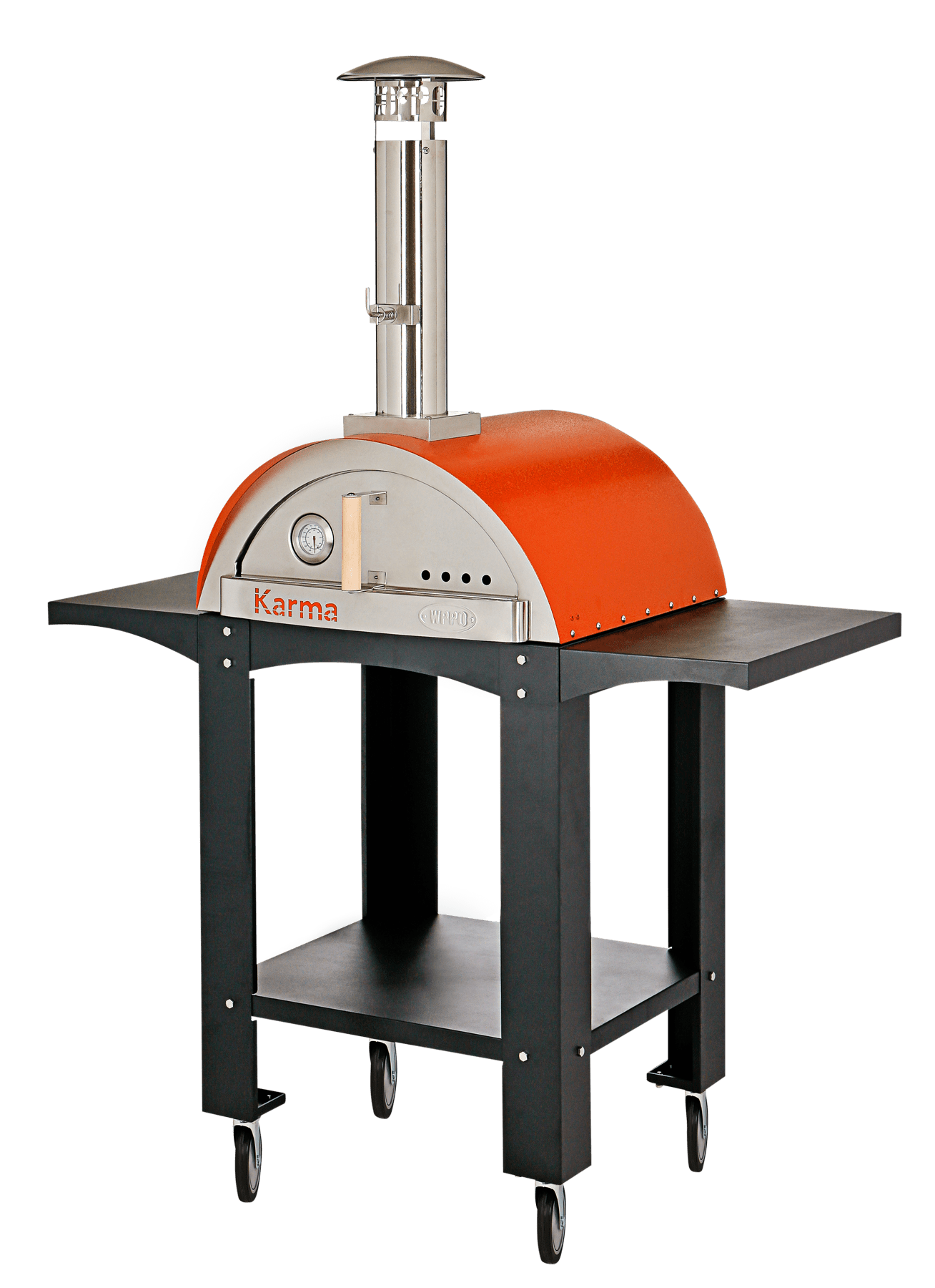 WPPO Pizza Ovens WPPO Karma 25-Inch Wood Fired Pizza Colored Ovens with Stand / WKK-01S-WS-Red, WKK-01S-WS-Black, WKK-01S-WS-Orange