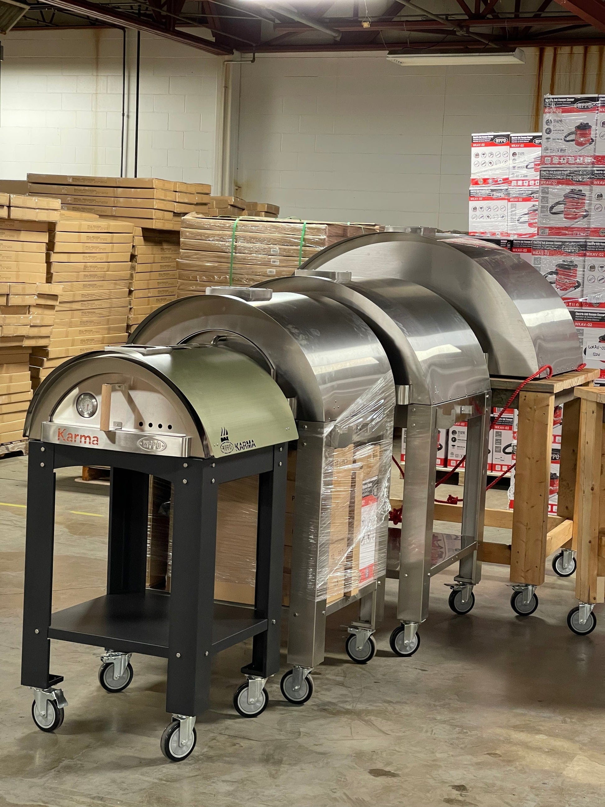 WPPO Pizza Ovens WPPO Karma 55-Inch Stainless Steel Commercial Wood Fired Pizza Oven / WKK-04COM