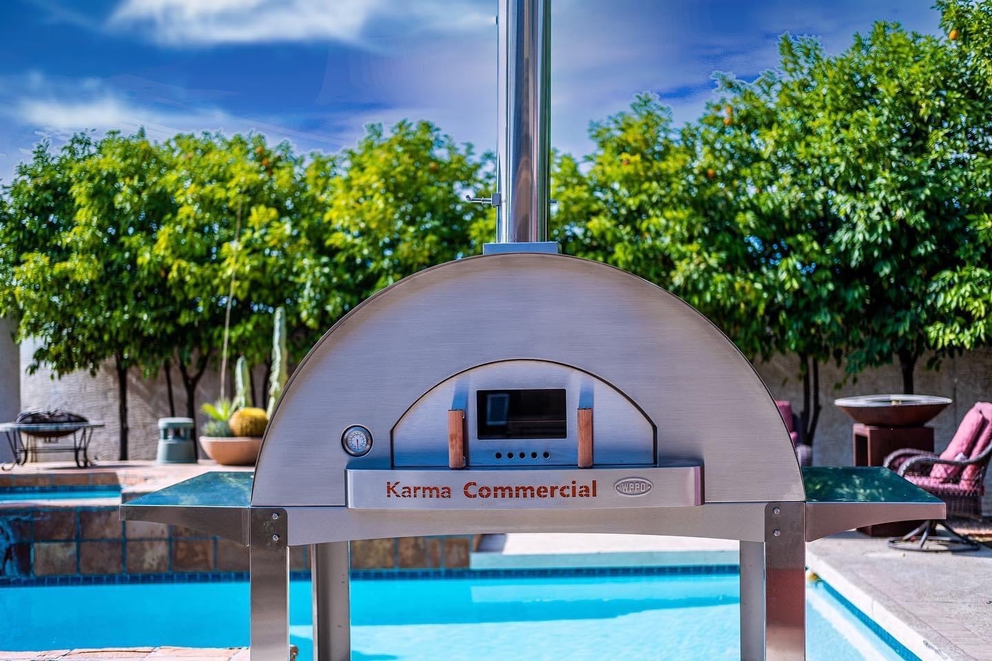 WPPO Pizza Ovens WPPO Karma 55-Inch Stainless Steel Commercial Wood Fired Pizza Oven / WKK-04COM
